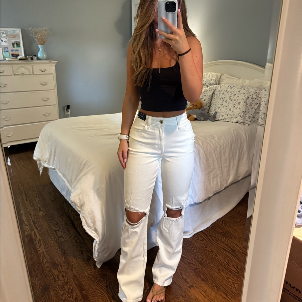 High Rise Hollister White Jeans